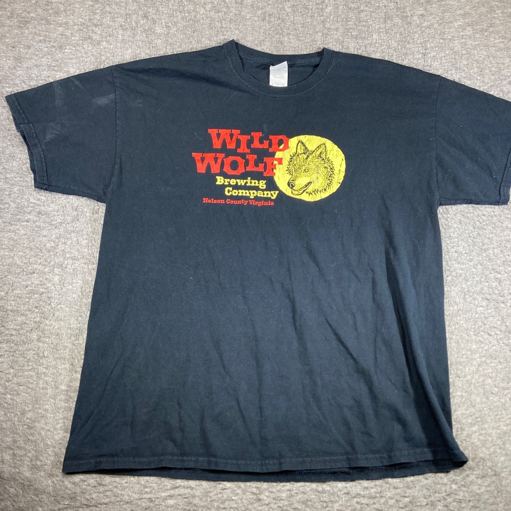 Wild Wolf Brewing Company T Shirt Mens XL Black Graphic Tee Nelson County VA